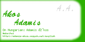 akos adamis business card